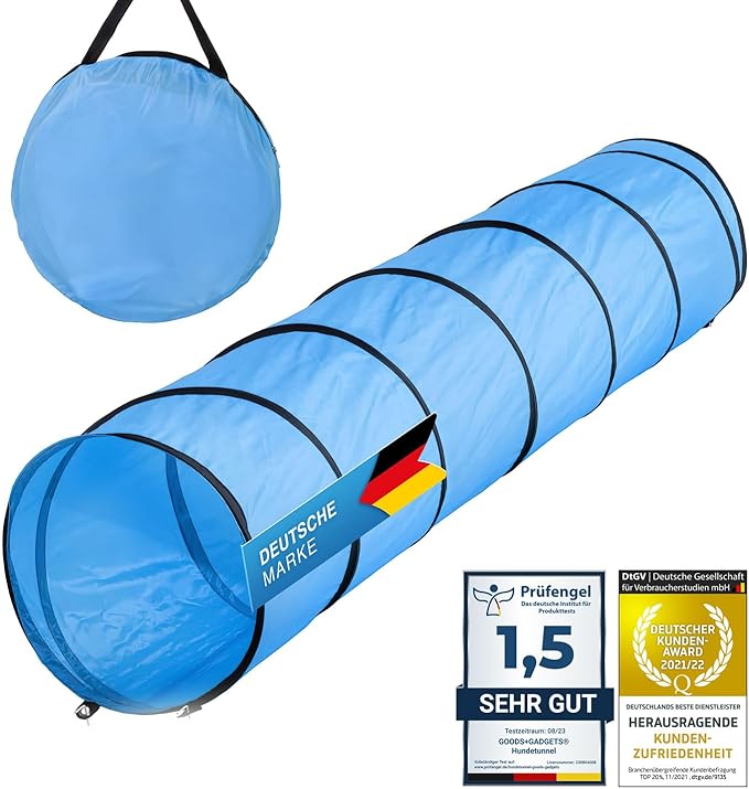 Túnel de Agilidad para Perros – Túnel de Juego de 300 cm con Clavijas y Bolsa de Transporte