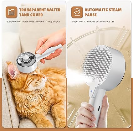 Cepillo de Vapor 4 en 1 para Gatos – Limpieza, Suavidad y Caricias que Sanan