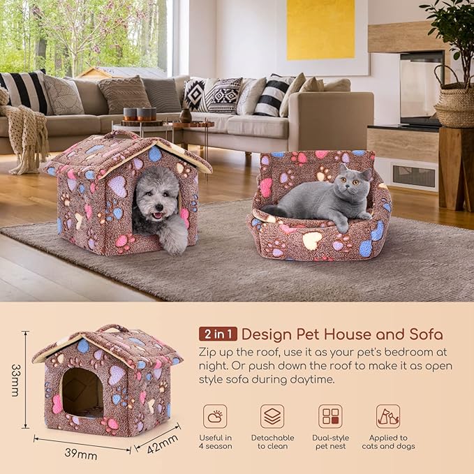 Nobleza – Caseta Interior para Perros y Gatos - Un refugio cálido, plegable y lleno de hogar