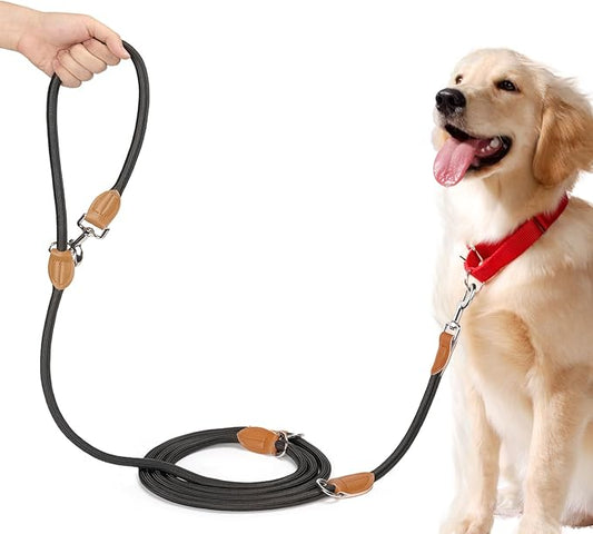 Correa Doble Enganche para Perros – Control, Libertad y Equilibrio   3 metros · Ajustable · Negro