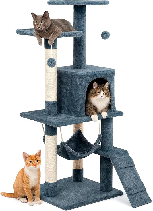 Edipets – Árbol Rascador para Gatos (Gris) | Un pequeño reino elevado para tus felinos