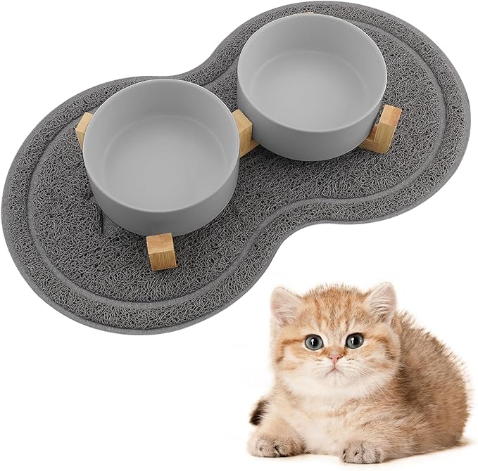 Comedero Elevado para Gatos y Perros Pequeños – Doble Cuenco