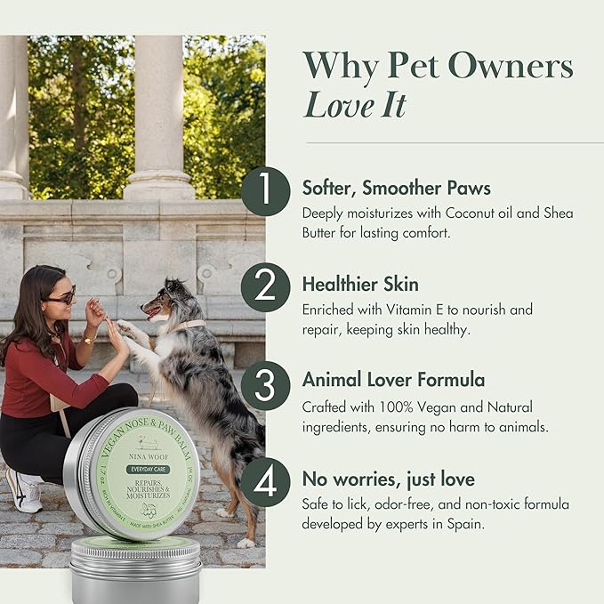 Nina Woof – Crema Vegana para Almohadillas y Nariz de Perros - La caricia que tus peludo merece cada día