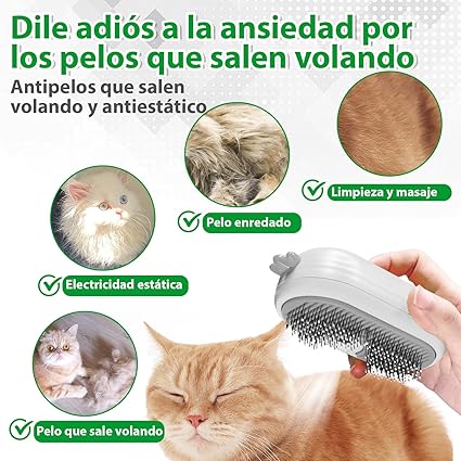 Cepillo de Vapor para Gatos y Perros – Caricias que desenredan el alma (Blanco)