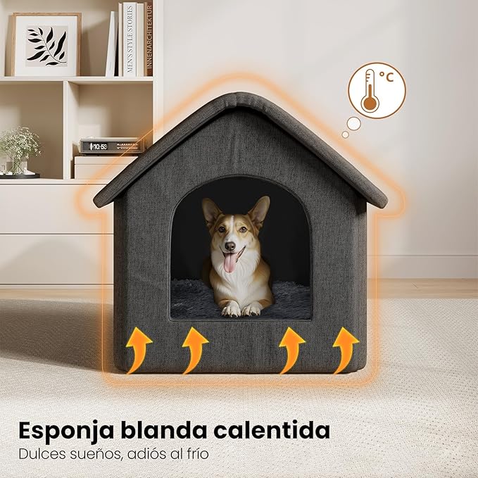 EUGAD – Cama/Cueva Grande para Gatos (60×55×60 cm) - Un refugio cálido, silencioso y lleno de hogar
