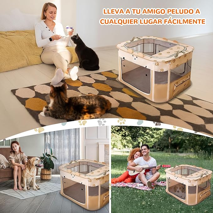 ALLSOPETS Parque Plegable para Perros y Gatos – Un pequeño refugio lleno de calma y seguridad