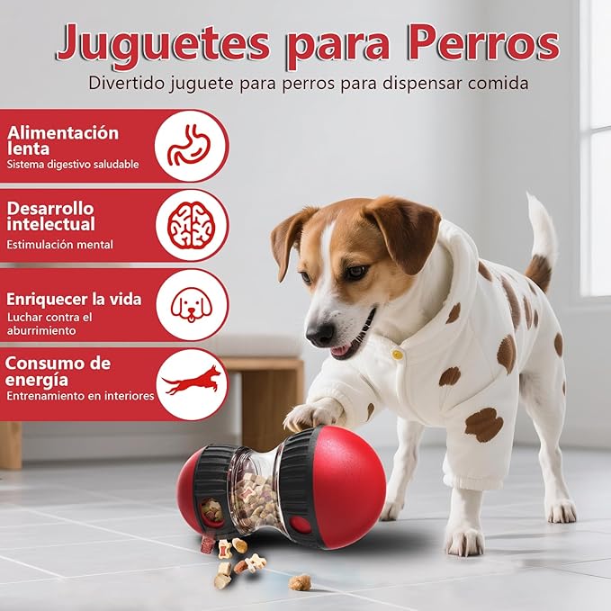 Juguete Interactivo y Alimentador Lento para Perros – Juguete Resistente para Cachorros y Razas Medianas/Grandes