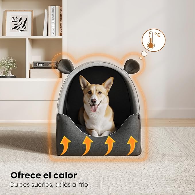 EUGAD – Caseta 2 en 1 para Gatos y Perros (60×55×60 cm) - refugio cálido, resistente y lleno de hogar