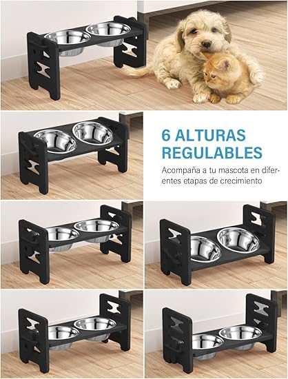 Vantic Comedero Elevado Ajustable — Alimentar con Amor, Cuidar con Alma