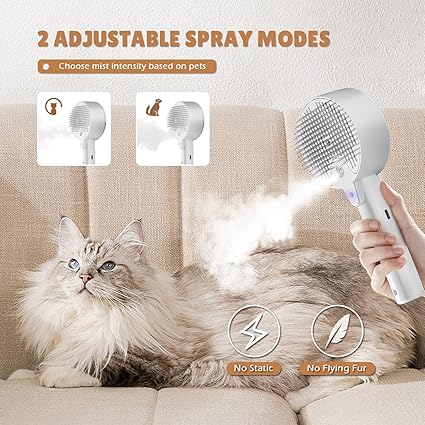 Cepillo de Vapor 4 en 1 para Gatos – Limpieza, Suavidad y Caricias que Sanan