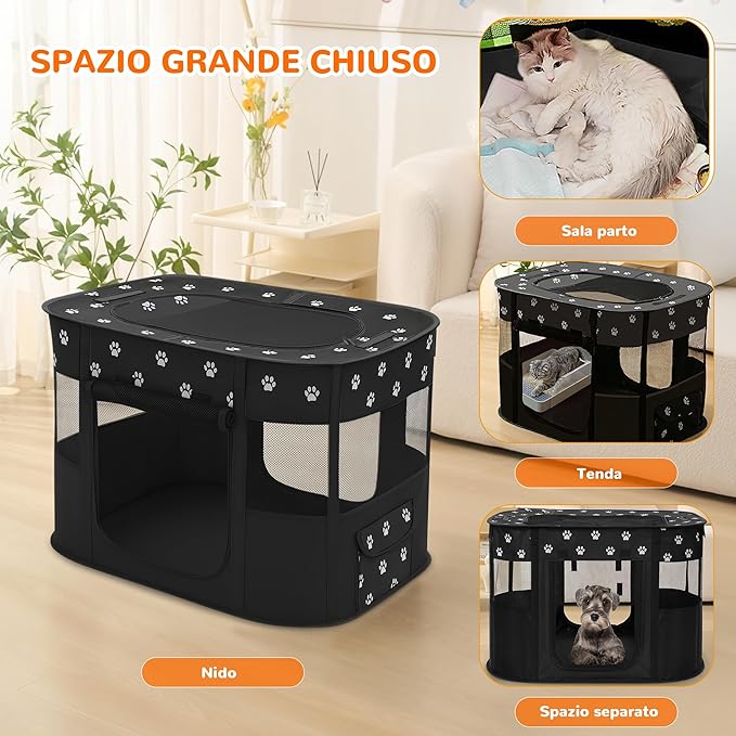 ALLSOPETS – Parque Plegable para Perros y Gatos (M) - Un refugio seguro, ligero y lleno de tradición