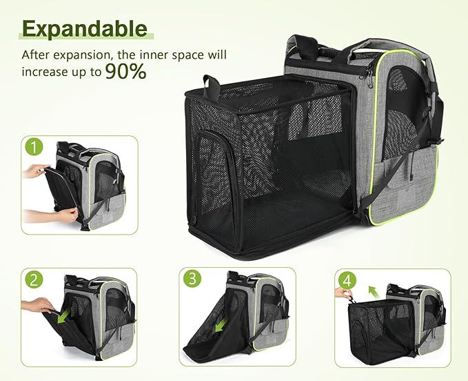 Pecute – Mochila Transportín Expandible para Gatos y Perros Pequeños   Un refugio portátil lleno de calma
