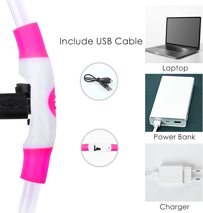 Coolzon Collar Luminoso para Perros y Gatos – Luz, Seguridad y Amor en Cada Paseo