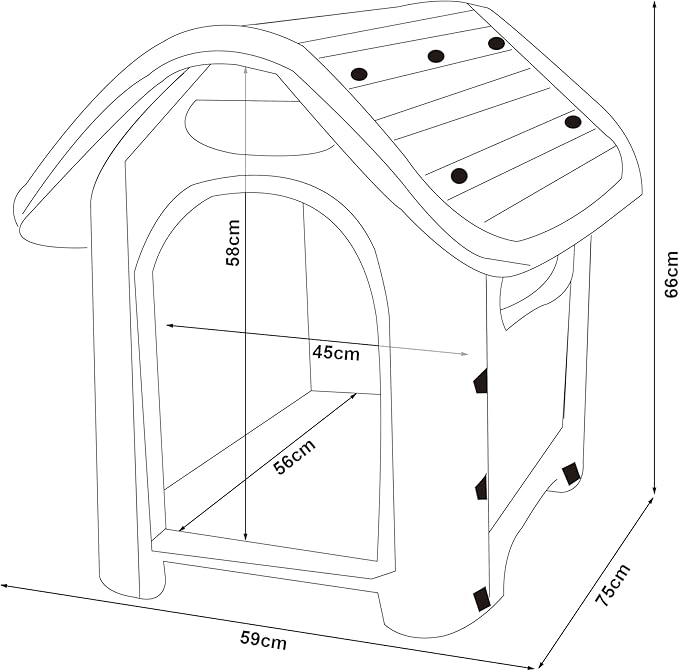 [en.casa] – Caseta Exterior para Perros - Un refugio firme, elevado y preparado para cualquier