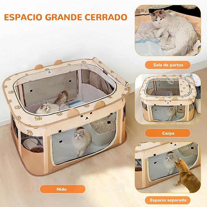 ALLSOPETS Parque Plegable para Perros y Gatos – Un pequeño refugio lleno de calma y seguridad