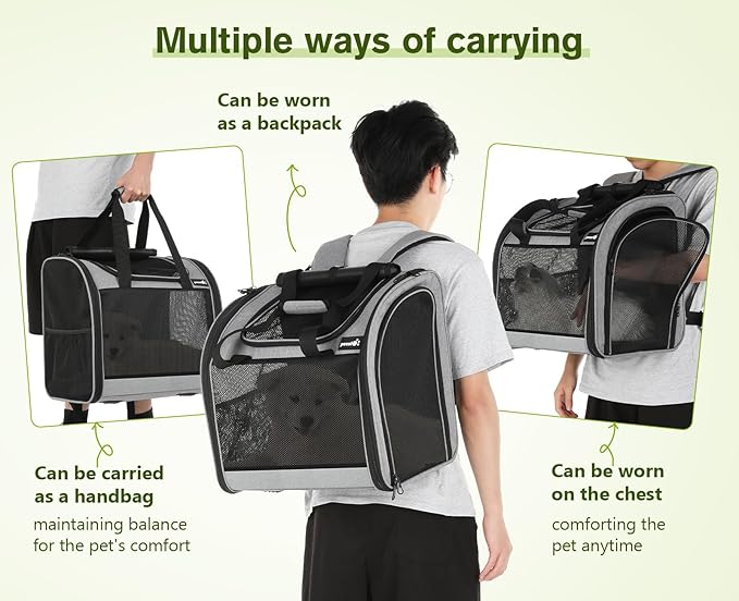 Pecute – Mochila Transportadora para Gatos y Perros Pequeños   Ventilación, seguridad y calma en cada paso