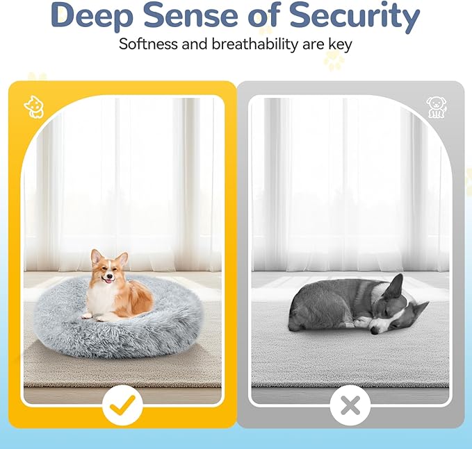 Cama Donut Mullida para Perros y Gatos – Su Refugio Redondo de Calma y Suavidad