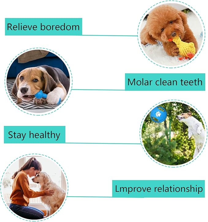 Juguetes Interactivos para Perros – Pack de 15 Piezas - Juego, tradición y cuidado en cada mordida