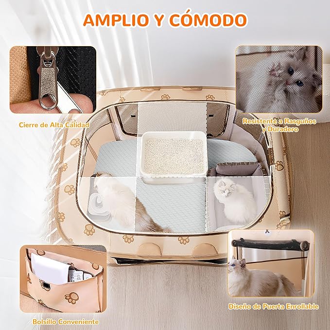 ALLSOPETS Parque Plegable para Perros y Gatos – Un pequeño refugio lleno de calma y seguridad