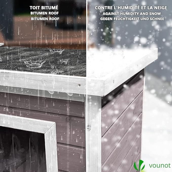 VOUNOT® – Casa de Madera para Gatos - refugio cálido y tradicional para tu felino