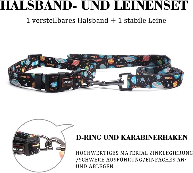Roses&Poetry – Collar y Correa para Perros Medianos   Estrella · Colorido · Ajustable · Hecho para brillar juntos