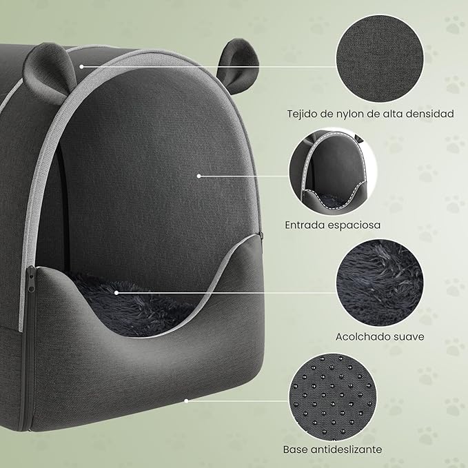 EUGAD – Caseta 2 en 1 para Gatos y Perros (60×55×60 cm) - refugio cálido, resistente y lleno de hogar