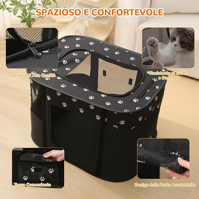 ALLSOPETS – Parque Plegable para Perros y Gatos (M) - Un refugio seguro, ligero y lleno de tradición