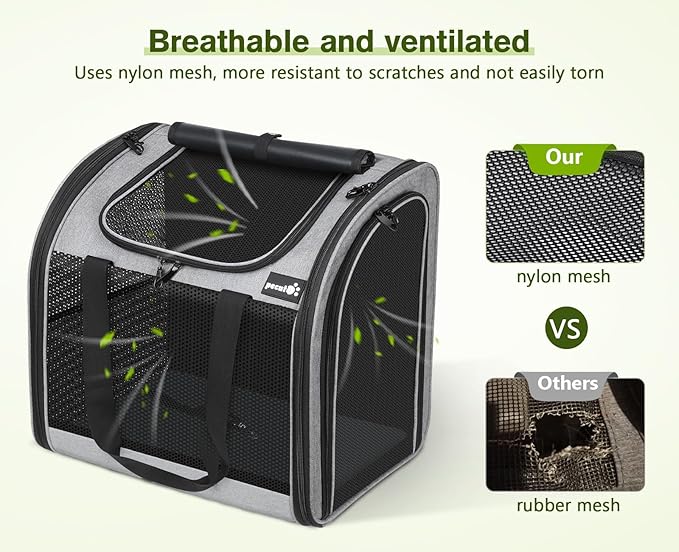 Pecute – Mochila Transportadora para Gatos y Perros Pequeños   Ventilación, seguridad y calma en cada paso