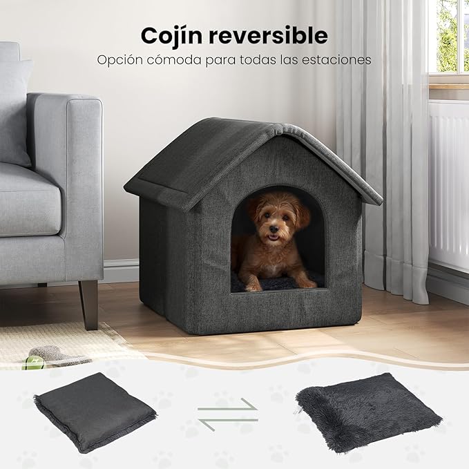 EUGAD – Cama/Cueva Grande para Gatos (60×55×60 cm) - Un refugio cálido, silencioso y lleno de hogar