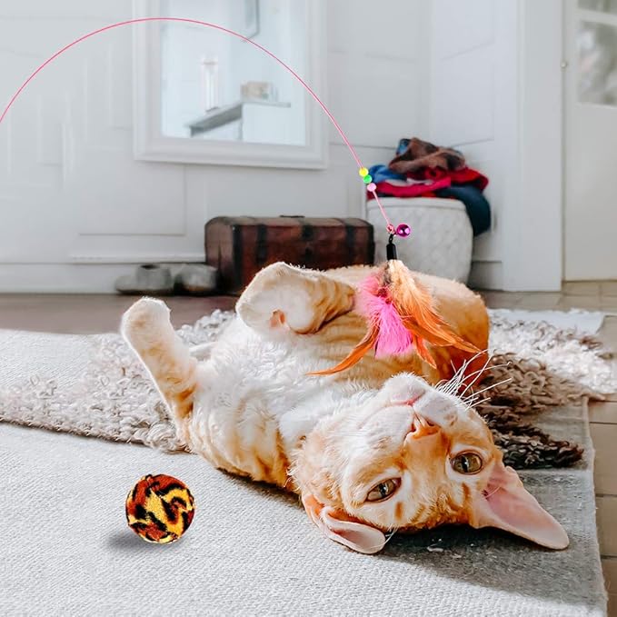 GOLDGE – Pack de Juguetes Interactivos para Gatos - Plumas, ratoncitos y juegos que despiertan el instinto felino