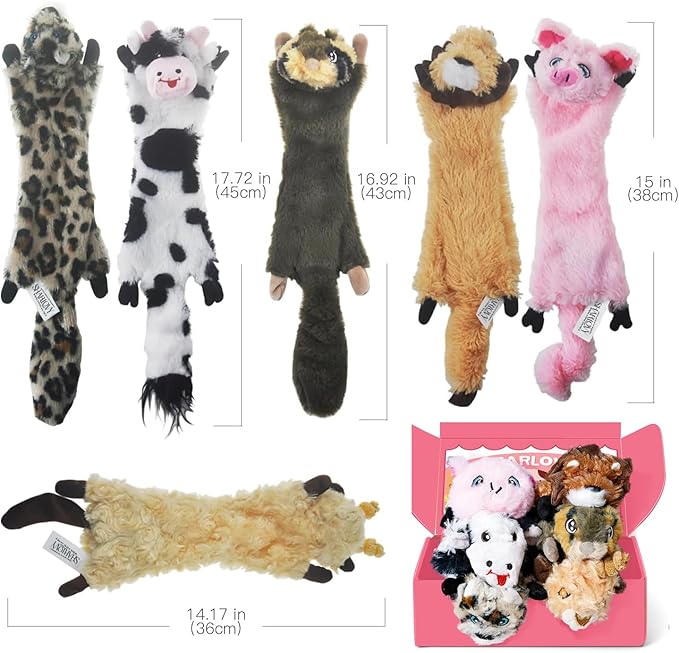 SHARLOVY – Pack de 6 Juguetes sin Relleno - Diversión segura y tradición para perros pequeños