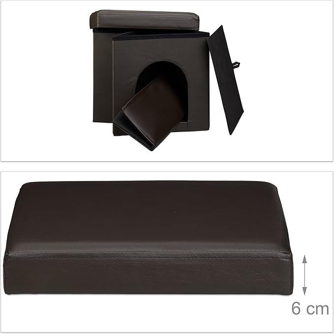 Relaxdays – Banco/Caseta para Perros (Cuero de Imitación, Marrón) - Elegancia rústica y comodidad… todo en un solo mueble