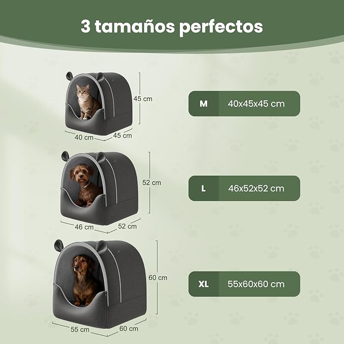 EUGAD – Caseta 2 en 1 para Gatos y Perros (60×55×60 cm) - refugio cálido, resistente y lleno de hogar
