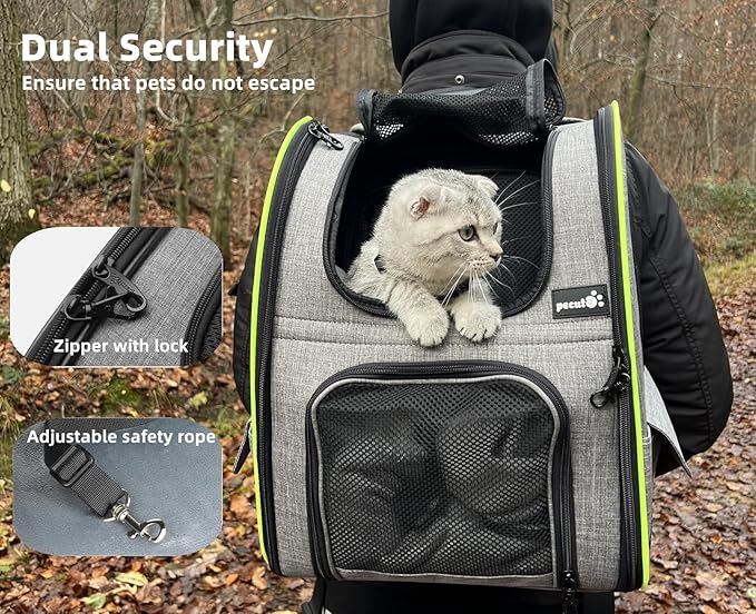 Pecute – Mochila Transportín Expandible para Gatos y Perros Pequeños   Un refugio portátil lleno de calma