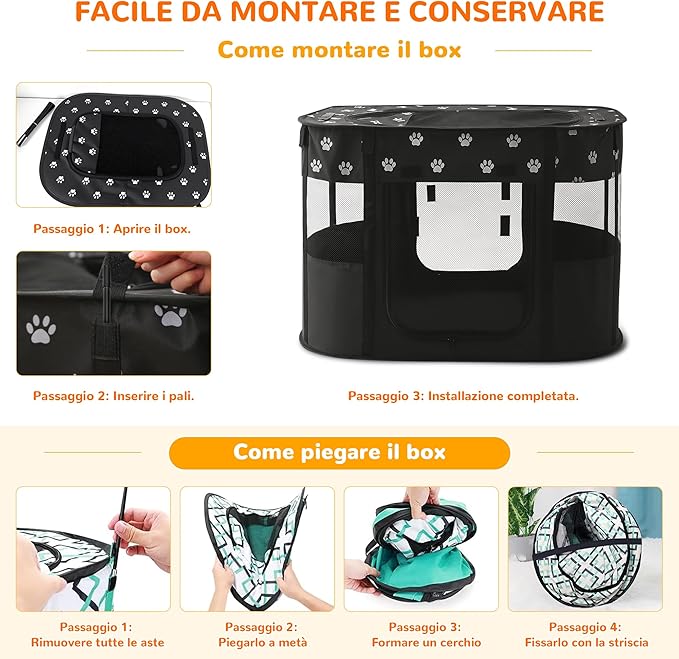 ALLSOPETS – Parque Plegable para Perros y Gatos (M) - Un refugio seguro, ligero y lleno de tradición