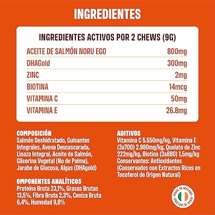 ivvi – Skin & Coat (60 golosinas de salmón) - Un cuidado ancestral para un pelaje sano, suave y lleno de vida