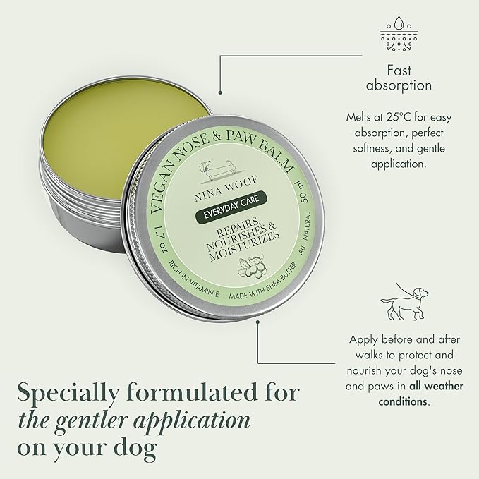 Nina Woof – Crema Vegana para Almohadillas y Nariz de Perros - La caricia que tus peludo merece cada día