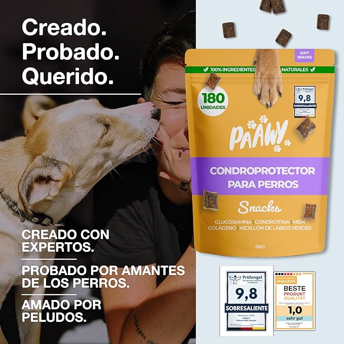Paawy – Condroprotector para Perros (180 snacks) - Fuerza, movimiento y tradición para las articulaciones de tu compañero
