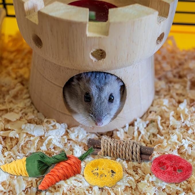 Pack de 15 Juguetes Naturales para Masticar – Conejos, Cobayas, Hámsteres, Jerbos y Animales Pequeños