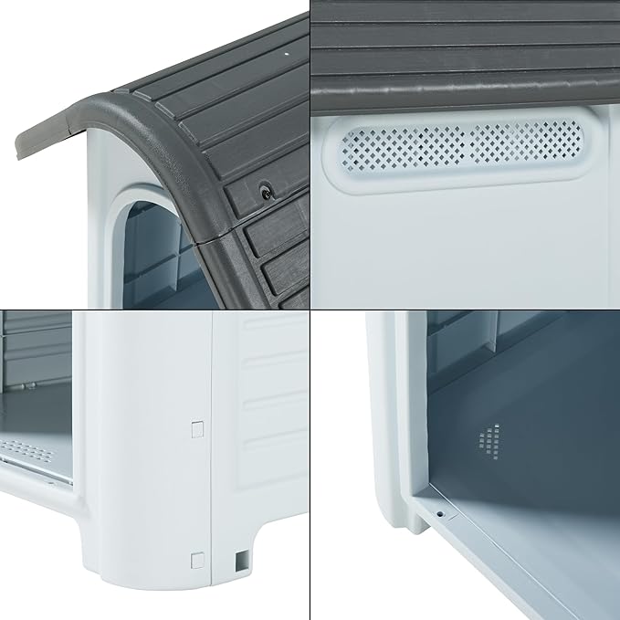 [en.casa] – Caseta Exterior para Perros - Un refugio firme, elevado y preparado para cualquier