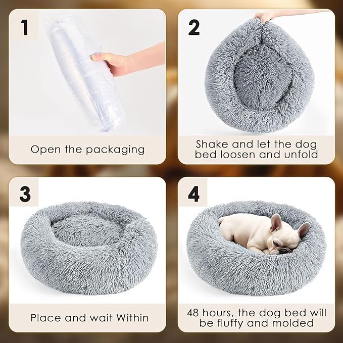 Cama Donut Mullida para Perros y Gatos – Su Refugio Redondo de Calma y Suavidad