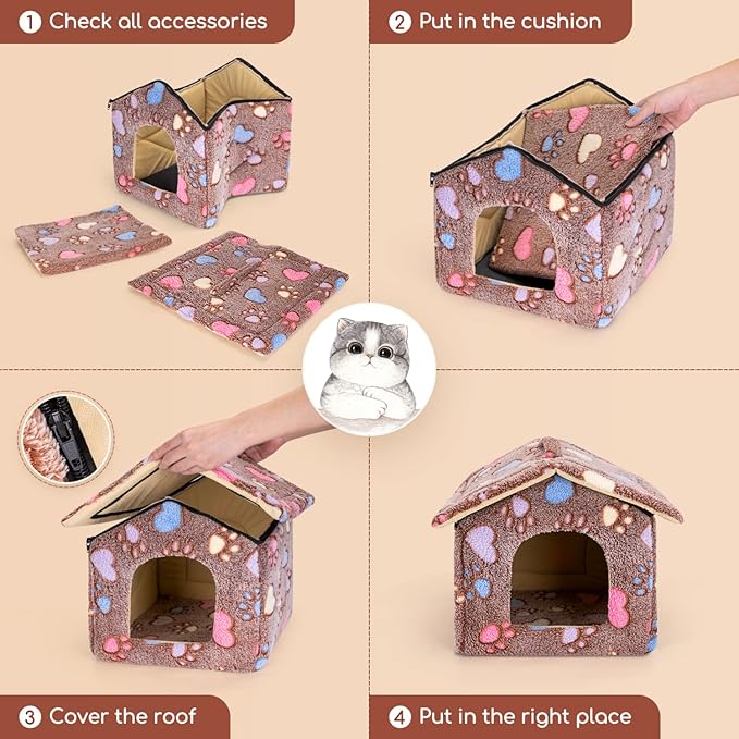 Nobleza – Caseta Interior para Perros y Gatos - Un refugio cálido, plegable y lleno de hogar