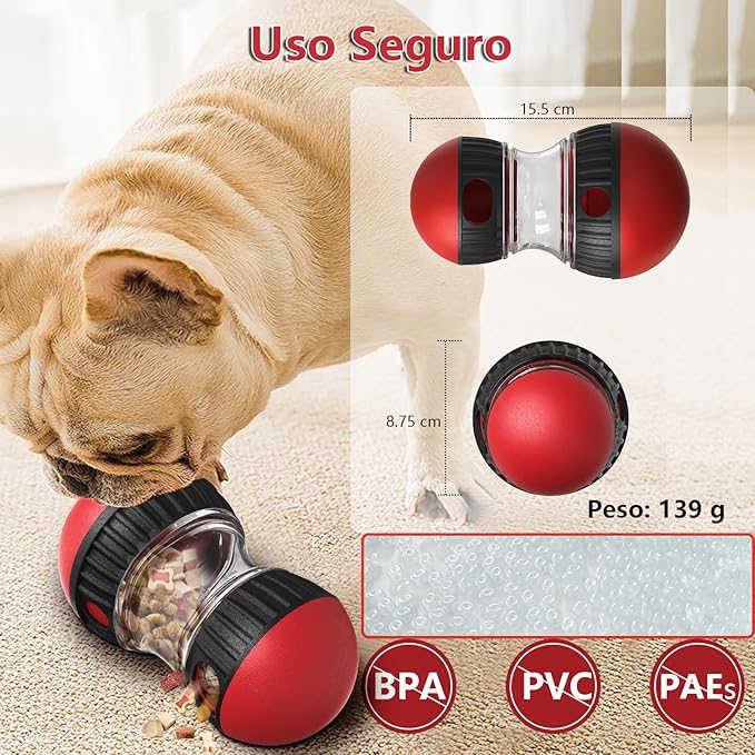 Juguete Interactivo y Alimentador Lento para Perros – Juguete Resistente para Cachorros y Razas Medianas/Grandes