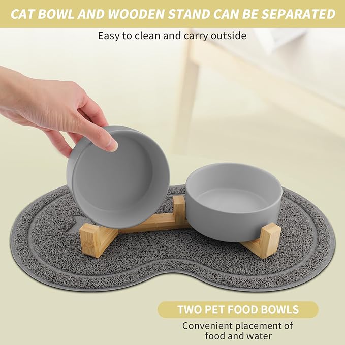 Comedero Elevado para Gatos y Perros Pequeños – Doble Cuenco